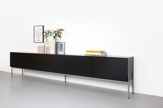 Design tv-meubel met frame, RAAT, Loef | 275, Zwart, Staand of zwevend